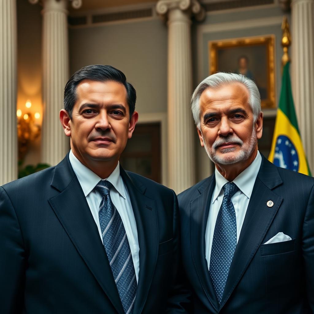 Exemplo fictício do estilo Foto presidencial gerado por inteligência artificial